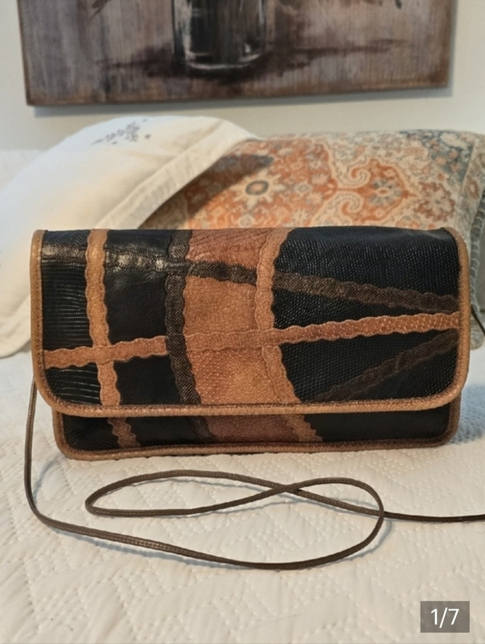 Vintage Carlos Falchi Clutch/Shoulder/Crossbody Snakeskin Bag